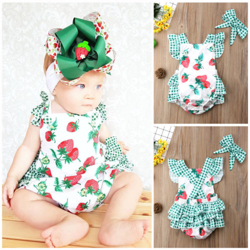 Newborn Baby Girls Jumpsuit Bodysuit Infant