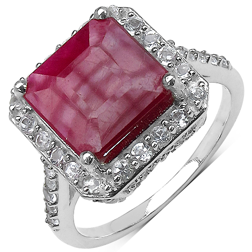 5.35 Carat Genuine Ruby .925 Sterling Silver Ring