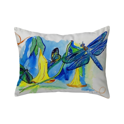 Betsy Drake NC813 16 x 20 in. Yellow Bells & Dragonfly No Cord Pillow
