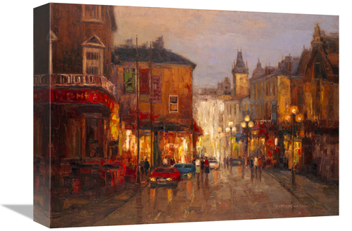 Global Gallery GCS-133485-1216-142 12 x 16 in. Parisian Night Scene Ar