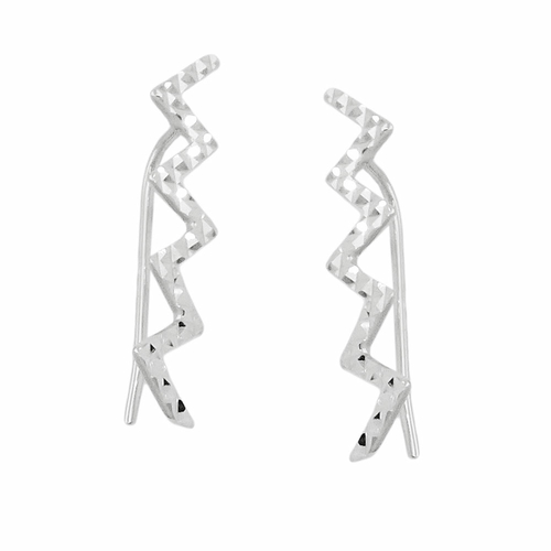 ear cuffs earrings zigzag silver 925