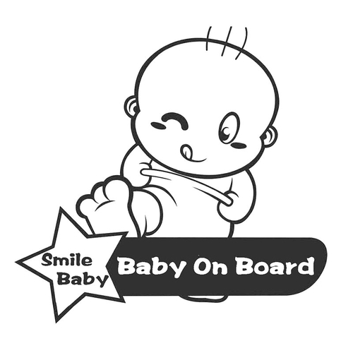 1pcs 20.6*19.5cm Smile Baby On Board 3D Car