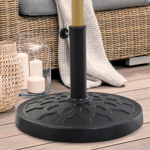 Outsunny Patio Umbrella Stand Base Parasol Base Square Coated Pole
