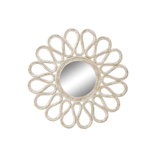 Wall mirror DKD Home Decor Waves White MDF Wood Stripped (76 x 2 x 76