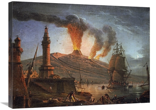 Global Gallery GCS-266428-30-142 30 in. Eruption of Vesuvius at Night 