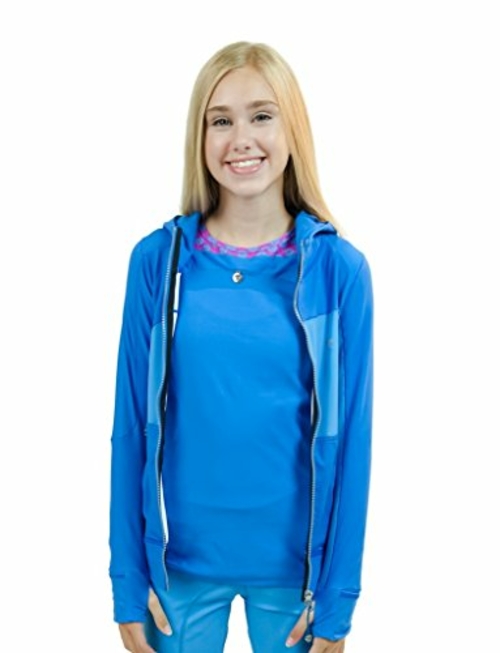 PN Jone Z2-TDNN-7ZTM Girls Breezy Harmony Hoodie Jacket, Blue - Si