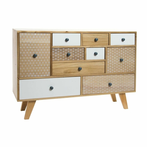 Sideboard DKD Home Decor Natural Wood White (95,5 x 26 x 67,5 cm)