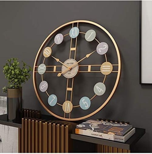 Decorative Large Hanging Premium Metal Wall Clock for Home and Hall 24
