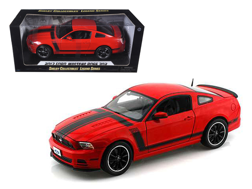 2013 Ford Mustang Boss 302 Red with Black Stripes 1/18 Diecast Model