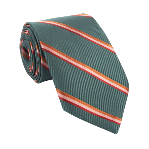 Monza Green Stripe Silk Tie