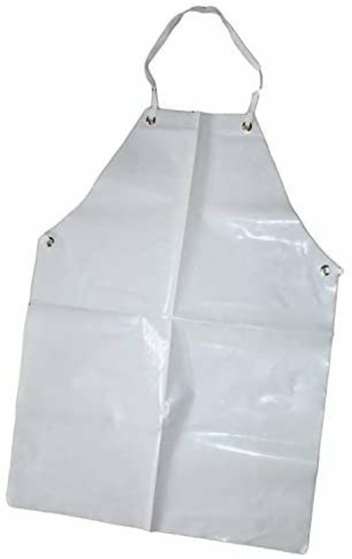 Disposable PVC Aprons. Pack of 12 Blue Vinyl Aprons 35" x 45". Raw Cut