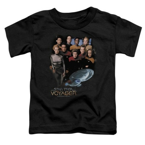 Trevco Star Trek-Voyager Crew - Short Sleeve Toddler Tee - Black- Medi