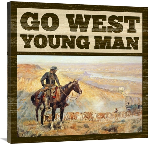 Global Gallery GCS-394756-3636-142 36 x 36 in. Western - Go West Young