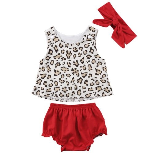 Baby Girls Summer Outfits Clothes Leopard