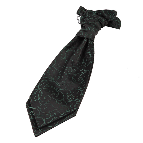 Swirl Pre-Tied Ruche Cravat - Boys - Black & Green