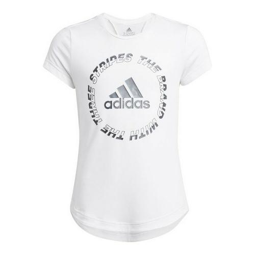 Child's Short Sleeve T-Shirt Adidas Aeroready Bold White