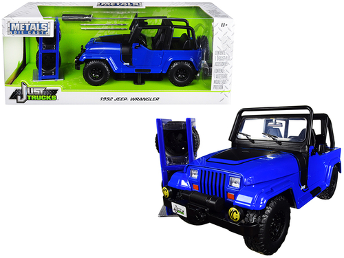 1992 Jeep Wrangler Dark Blue with Extra Wheels \Just Trucks\" Series