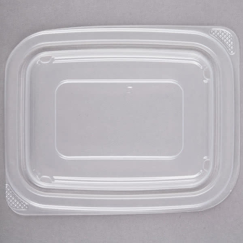 Genpak FPR916 Clear Plastic Rectangular Microwaveable Lid Container - 