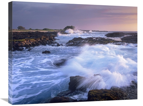 Global Gallery GCS-396678-2228-142 22 x 28 in. Waves Crashing on Rocky