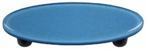 Hot Knobs HK1029-POB Egyptian Blue Oval Glass Cabinet Pull - Black Pos