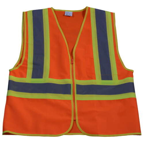 Petra Roc OV2-CB1-L-XL Safety Vest Ansi Class Ii Orange Solid Contrast