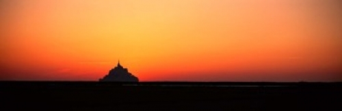 Sunset at Mont Saint Michel Normandy France Poster Print by  - 36 x 12