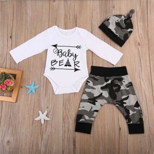 Infant Baby Boys Baby Bear Long Sleeve Bodysuit