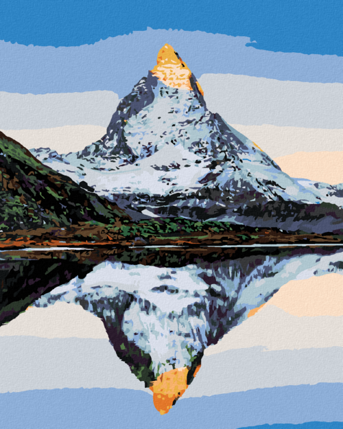 Paint by Numbers - THE MATTERHORN MOUNTAIN AND ITS REFLECTION IN THE