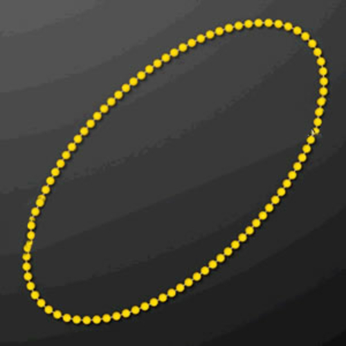 Blinkee A490 Smooth Round Opaque Bead Mardi Gras Necklace, Yellow 