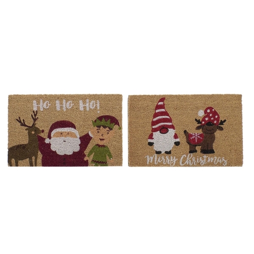 Doormat DKD Home Decor Christmas PVC Father Christmas Coconut Fibre