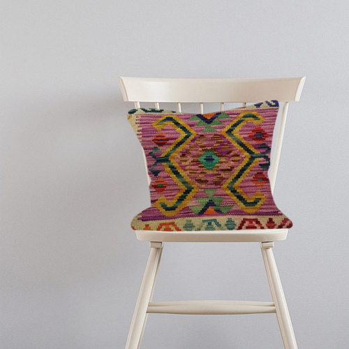 Kilim Handwoven Old Mauve Cushion Cover