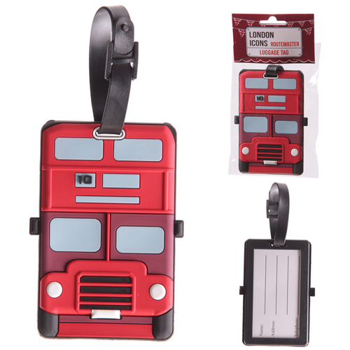 Fun Novelty London Bus Design PVC Luggage Tag
