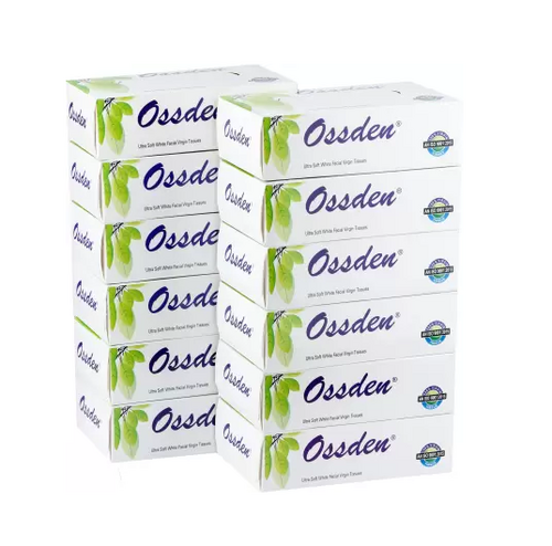 Face clean 2 ply facial tissue 100% virgin paper WHITE pack of 8