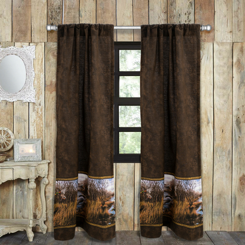 Duck Approach - Forest Theme - Mallard Duck Theme Rod Pocket Curtains