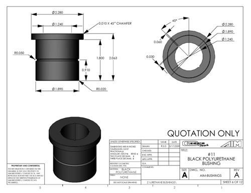 AirBagIt BUSH-11 No. 11 Control Arm Bushing With out Sleeve