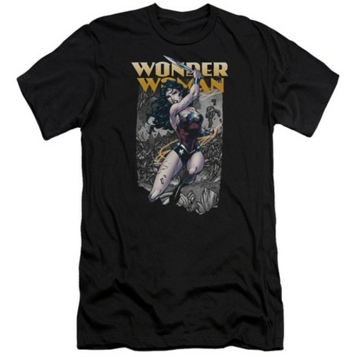 Trevco Jla-Wonder Slice Short Sleeve Adult 30-1 Tee- Black - Medium