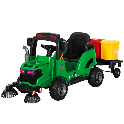 Rigo Kids Ride On Car Street Sweeper Truck w/Rotating Brushes Garbage