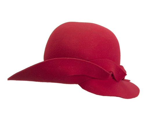 Exclusive wide brim red felt hat