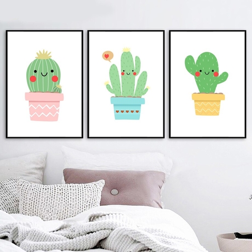 Cartoon Cactus Potted Plant Nordic