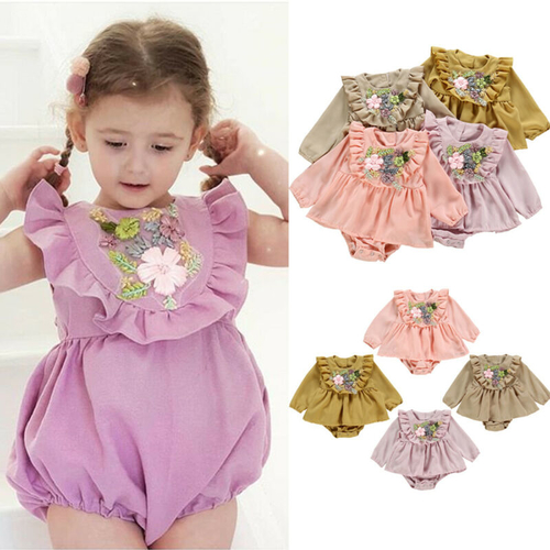 3D Flower Clothes Newborn Baby Girl Floral Clothes