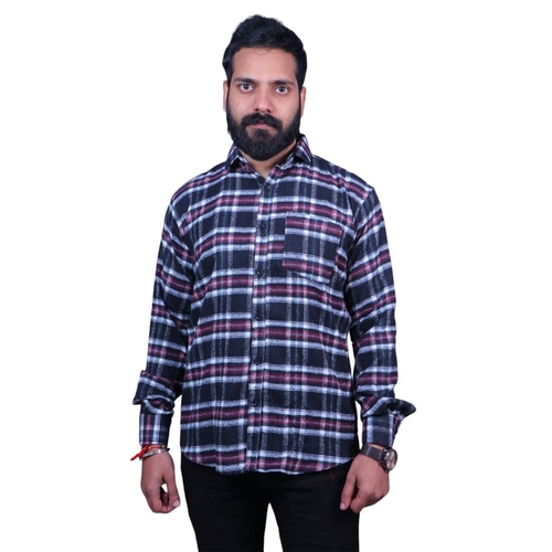 Men Flannel Slim Fit Shirt (Size-M) (Color-PINK&BLUE)