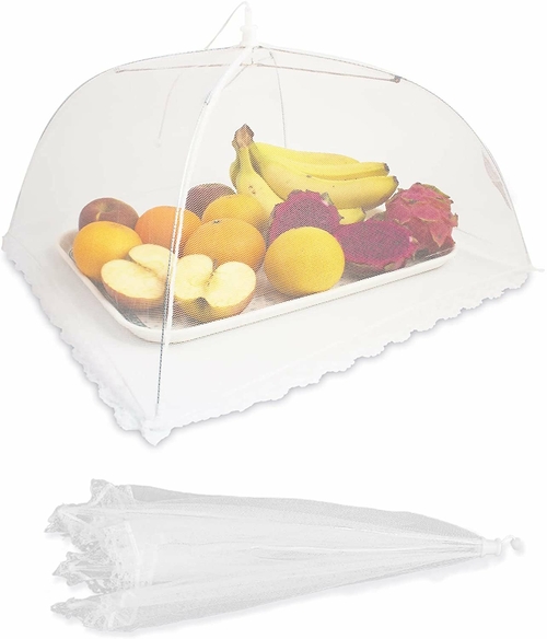 EZGOODZ Food Mesh Tents. Pack of 6 Large Outdoors Picnic Umbrellas.