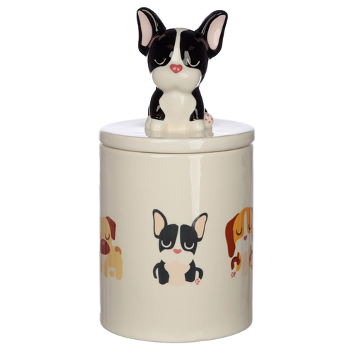 French Bulldog Dog Squad Ceramic Treat Jar/Biscuit Jar