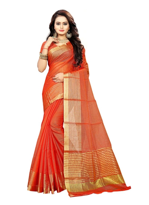 Red Color Manipuri Cotton  Saree