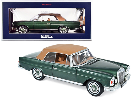 1969 Mercedes Benz 280SE Convertible Green Metallic with Brown Top