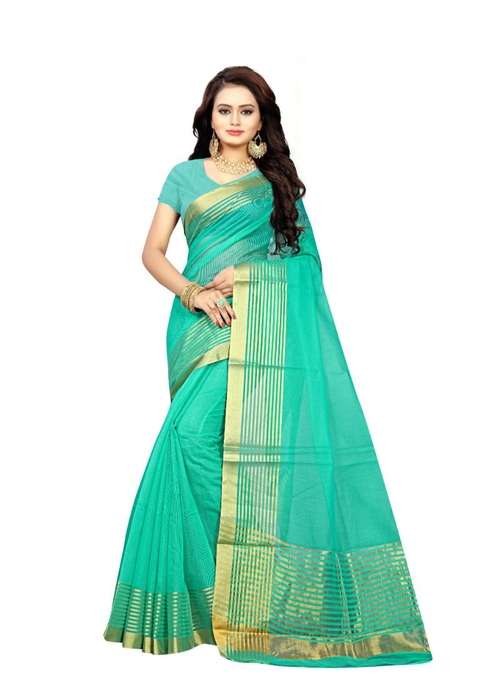 Green Color Manipuri Cotton  Saree