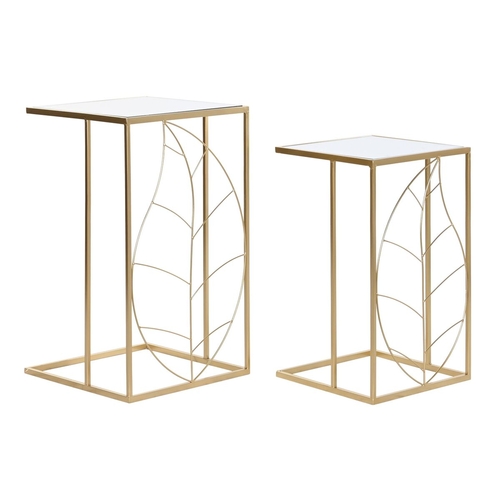 Set of 2 tables DKD Home Decor Golden 37 x 37 x 65 cm