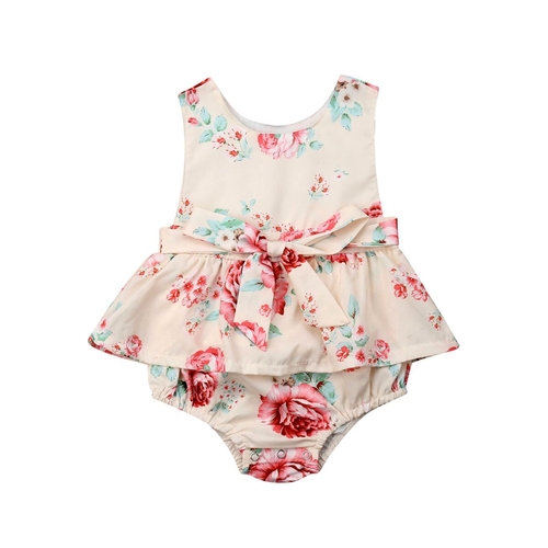 Newborn Infant Baby Girl Floral Summer Jumpsuit