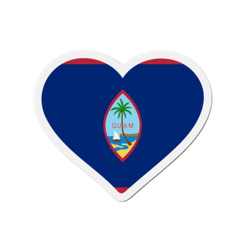 Aimant Coeur Drapeau de Guam en plusieurs tailles