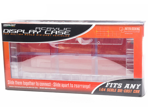 Acrylic Display Case 6-Car Connecting for 1/64 Scale Models by